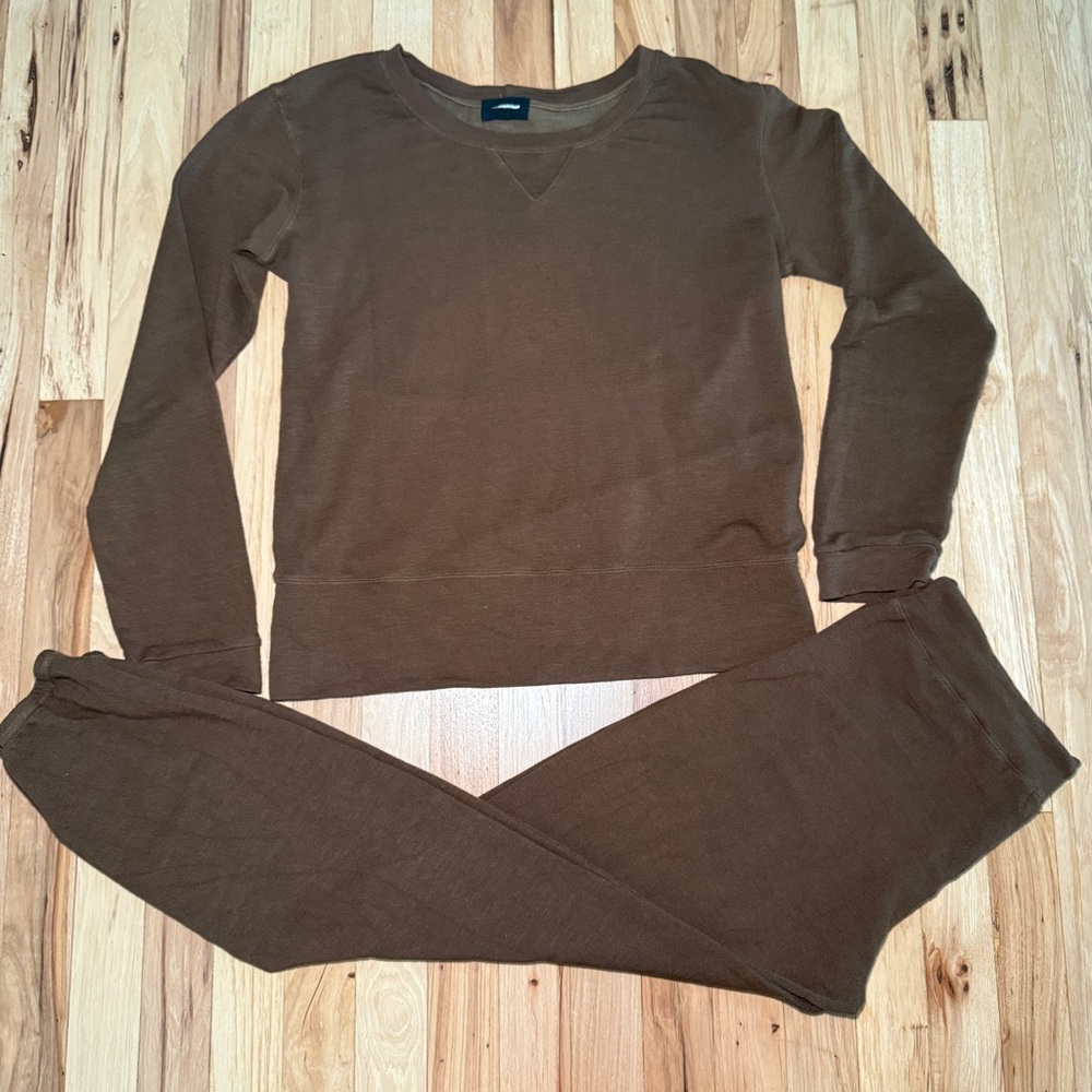 Monrow Crewneck (M) & Jogger (L) Loungewear Set